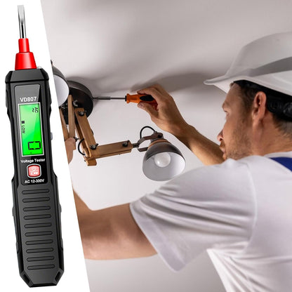 Voltage Tester, Contactless Circuit Checker, Digital Display Pen, 6.54 Inches, Voltage Monitor for Automotive, Home, Fridge, 12-300V AC, Electrical Safety Tool