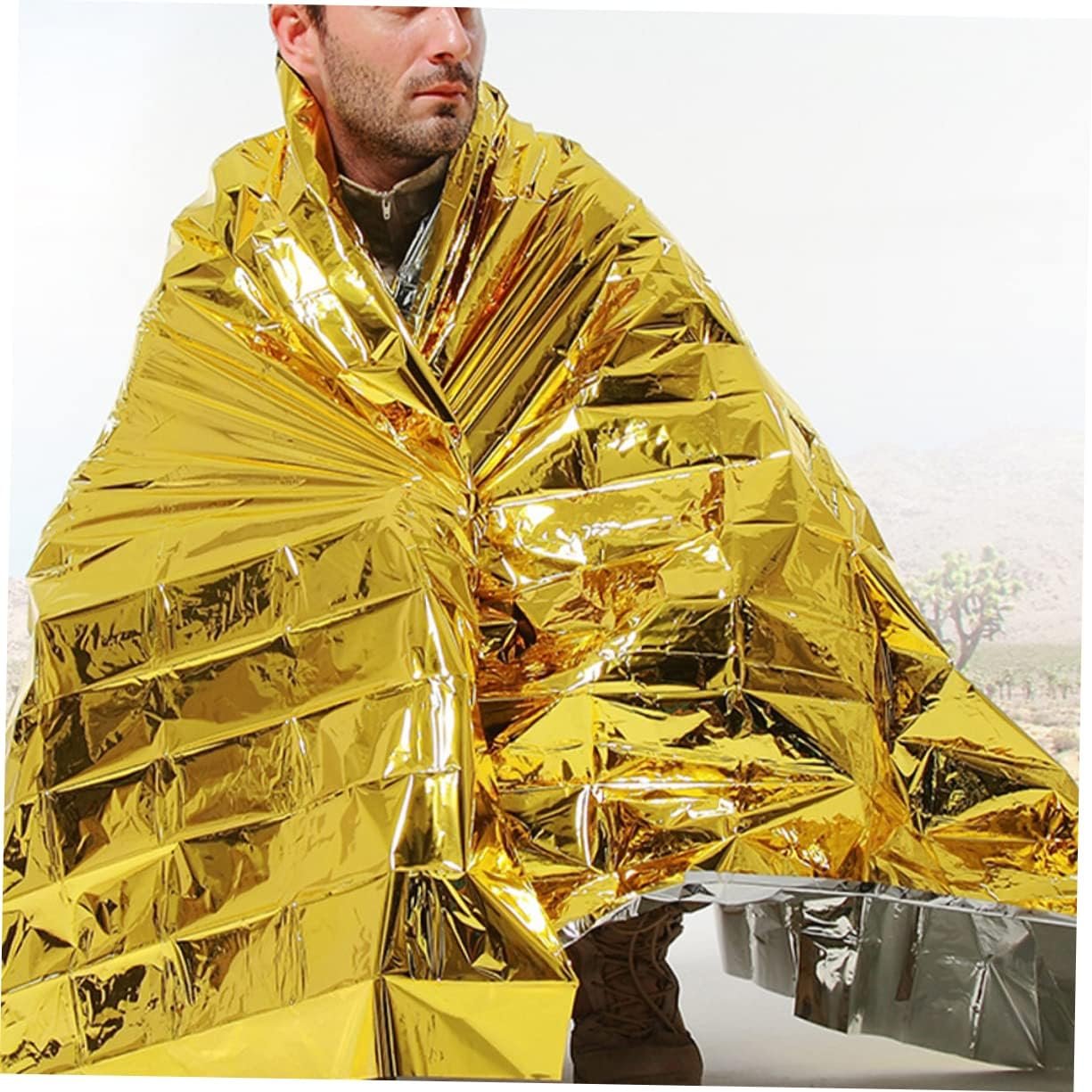 Parliky Emergency Thermal Blanket Set Survival Gear Camping Blanket Heat Reflective for Outdoor Protection