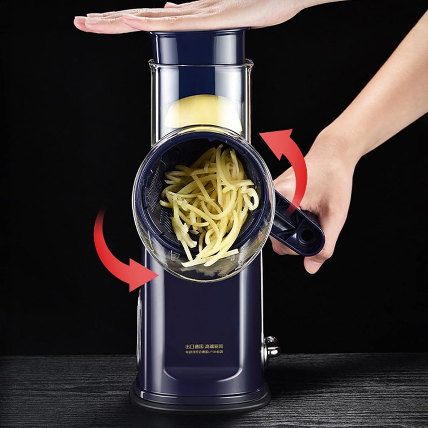 Hand Crank Grater – Rotary Cheese Shredder, Vegetable Slicer Tool | Manual Food Graters, Compact Fruit Cutter, Easy Crank Kitchen Gadgets, Food Prep Tools for Carrot and Fruit Slicing