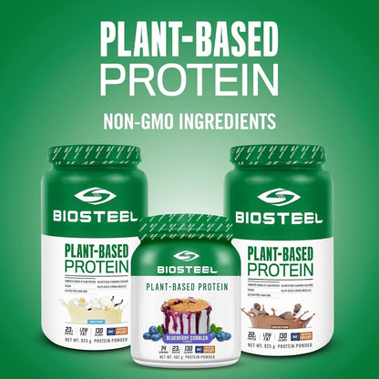 BioSteel Plant-Based Protein with Whole Grain Rice Protein, Pea Protein, and Hemp Protein, Chocolate, 825 Gram, vanilla