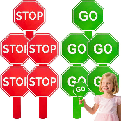 Stop and Go Sign, 10 Guard Stop Signs, doppio lato impermeabile Warning Paddle, Traffic Control Tool for Safety, Teaching, Classroom, Event Management, Outdoor Indoor Use