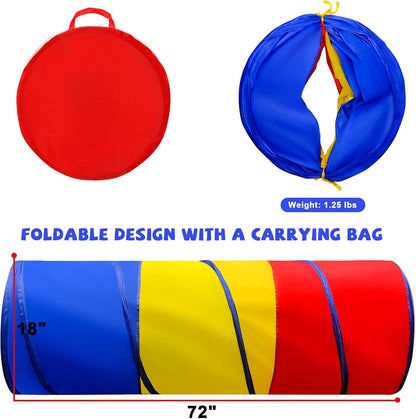 Kids Play Tunnel for Toddler 1-3, Pop Up Baby Tunnel Crawling Toys for Infant Children or Dog, 6 Foot Indoor Outdoor Toddler Toys for 1 2 3 Year Old Girl Boy Birthday Gift