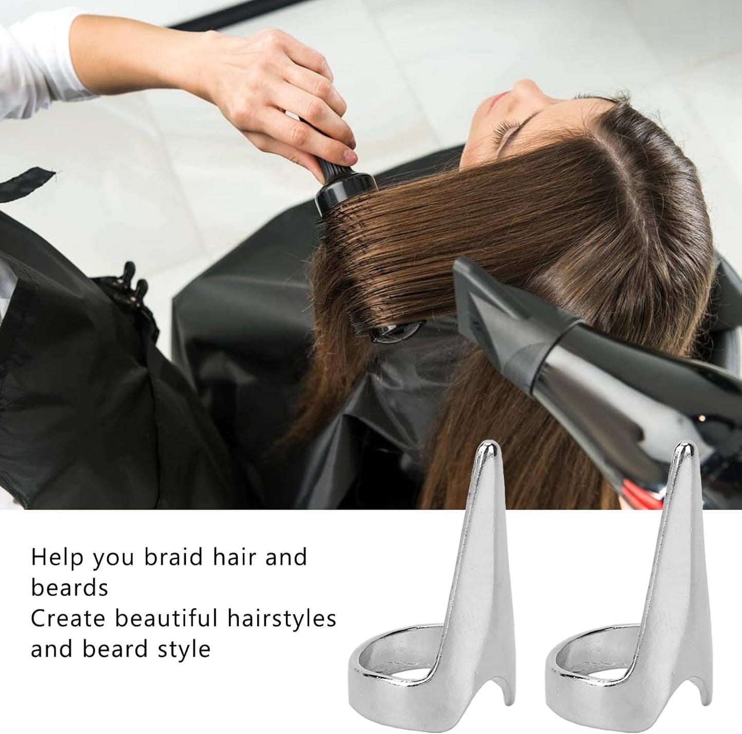 10 Pieces Hair Separation Rings, Hair Sectioning Tool, Hair Separating and Selecting Tool, Metal Hair Cutting Ring Hair Separator Ring