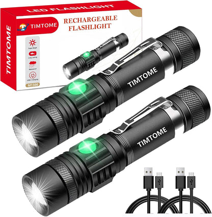 Flashlight Rechargeable, TIMTOME Led Flashlights High Lumens Flash Light, Mini Size Powerful Flashlight 4 Modes Super Bright Flashlight Lampe de Poche for Outdoor Camping Hiking Home Dog Walking (2)