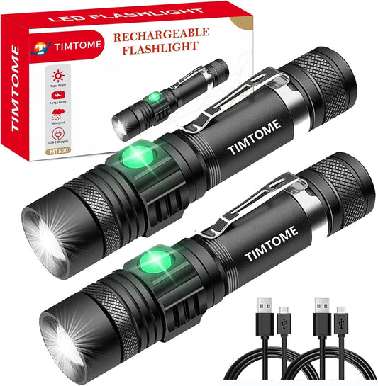 Flashlight Rechargeable, TIMTOME Led Flashlights High Lumens Flash Light, Mini Size Powerful Flashlight 4 Modes Super Bright Flashlight Lampe de Poche for Outdoor Camping Hiking Home Dog Walking (2)