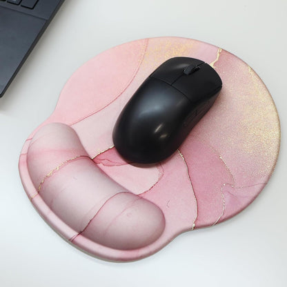Ergonomic Mouse Pad with Wrist Rest,Small Gaming Gel Mousepad,Office Desk Accessories for Computer Laptop,Work from Home Essentials (Pink Marble)