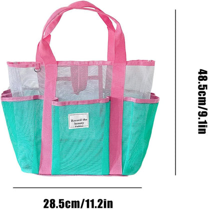 Generico Beach Bag Tote, Large Mesh Bags, Reusable Luggage, Ideal for Travel, Outdoor, Cruise, Picnic, Camping, Hiking, Lake, Family Resort, Gym, Boat, Sports 11.22 x 7.2 x 19.09 Inch