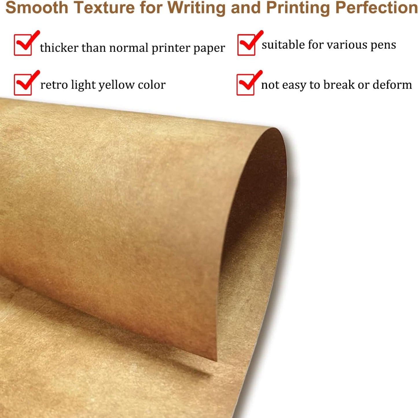 Acidea 100 Sheets Vintage Stationery Paper, 120GSM Thicker A4 Vintage Double Side Printing Papers, Antique Textured Looking Letterhead Paper for Resume, Diploma, Writing, Certificates