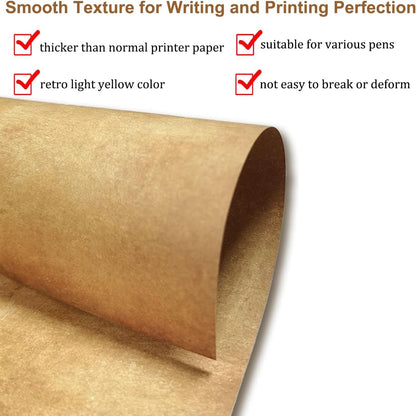 Acidea 100 Sheets Vintage Stationery Paper, 120GSM Thicker A4 Vintage Double Side Printing Papers, Antique Textured Looking Letterhead Paper for Resume, Diploma, Writing, Certificates