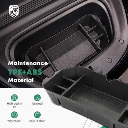 YHTAUTO Front Trunk Organizer Compatible with Tesla Model Y 2020 2021 2022 2023 2024, Frunk Storage Organizer Storage Box fits Tesla Y Accessories, 6 Separate Spaces