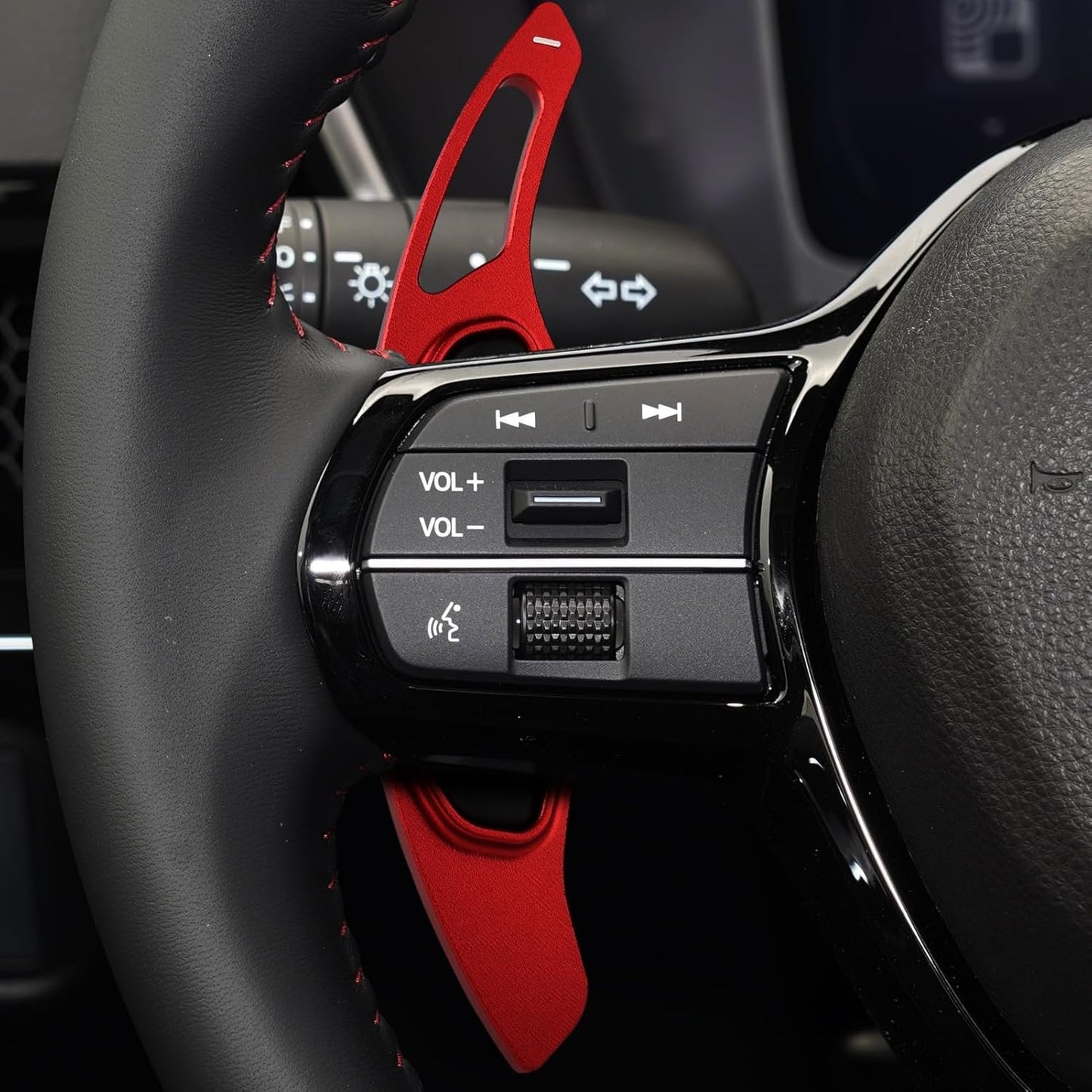 CKE 2pcs Compatible with Honda Civic Accord CR-V Pilot 2025 2024 2023 Accessories Car Paddle Shifter Extension Interior Shift Cover Trims -Red