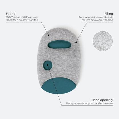 Ostrich Pillow Mini Travel Pillow for Airplanes, Car, Office, Neck Support for Flying, Power Nap Pillow, Travel Accessories for Women and Men - Colour Blue Reef