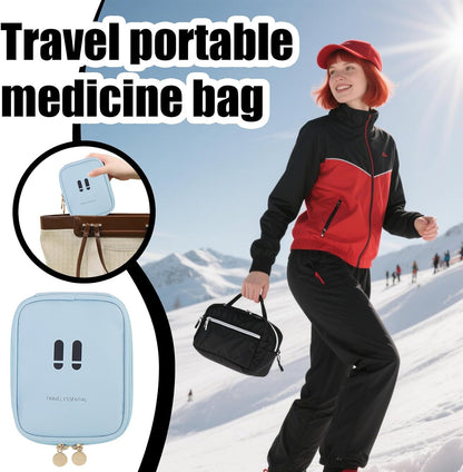 Small Toiletry Bag, Travel Makeup Organizer, Lightweight Multi Compartment Storage Pouch, Space Saving Travel Supplies 5.51x4.33x0.98 Inch for Camping Trip, Business, Car, Personal