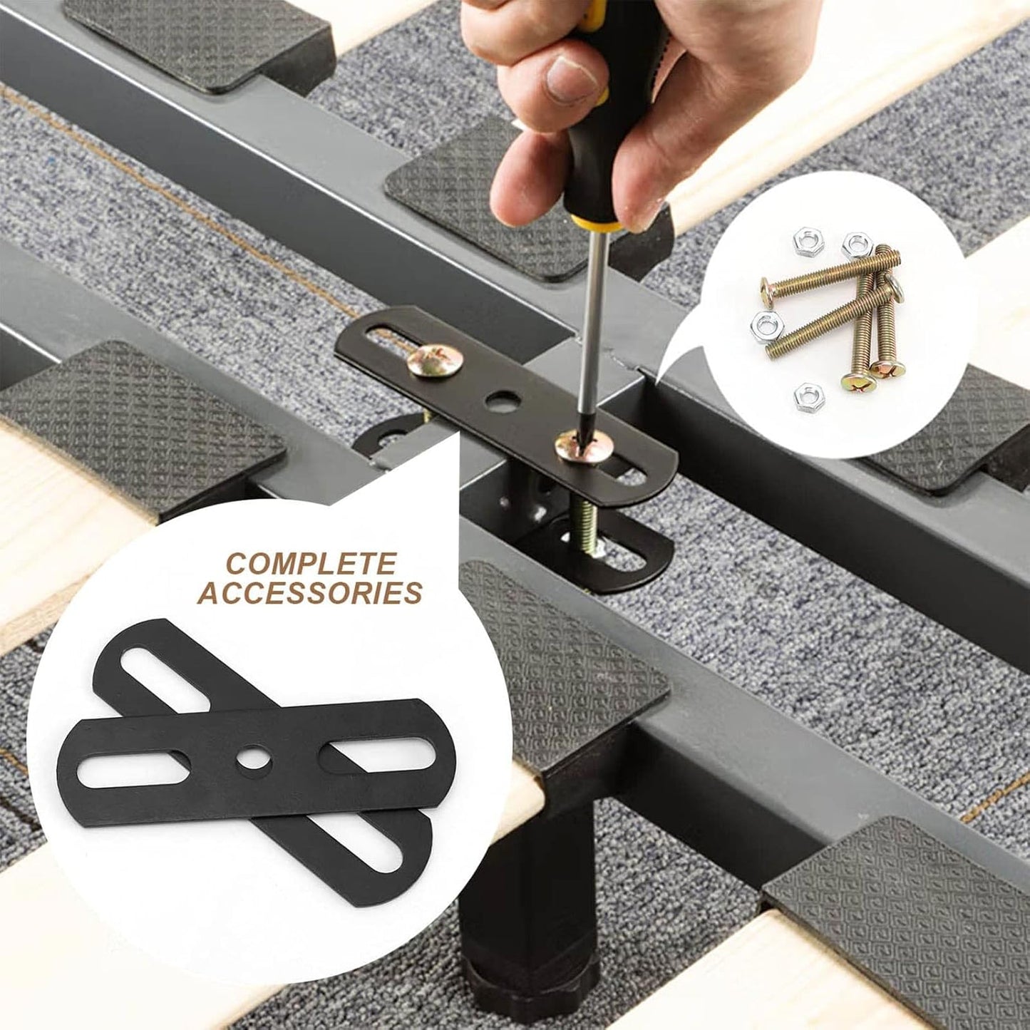 DEANKEJI 2 Pieces Furniture Feet, Bed Legs, 18 cm, No Drilling Required, Furniture Legs, with Mounting Screws, for Bed Slats, Cabinets, Sofas, Furniture