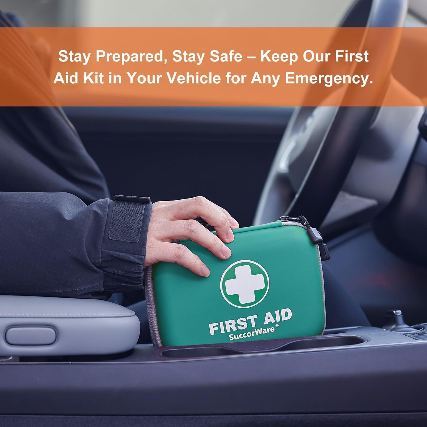 SuccorWare 150 Pieces Mini First Aid Kit - Small Medical Kit with Hard Shell - Emergency First Aid Kit for Car, Travel, Home, Outdoor, Office, Camping, Hiking (Green)