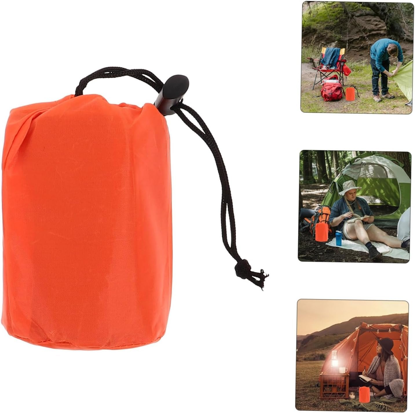 SUPVOX Warm Dry Outdoor Sleeping Bag Camping Blanket Survival Tent Portable with Adjustable Drawstring Made