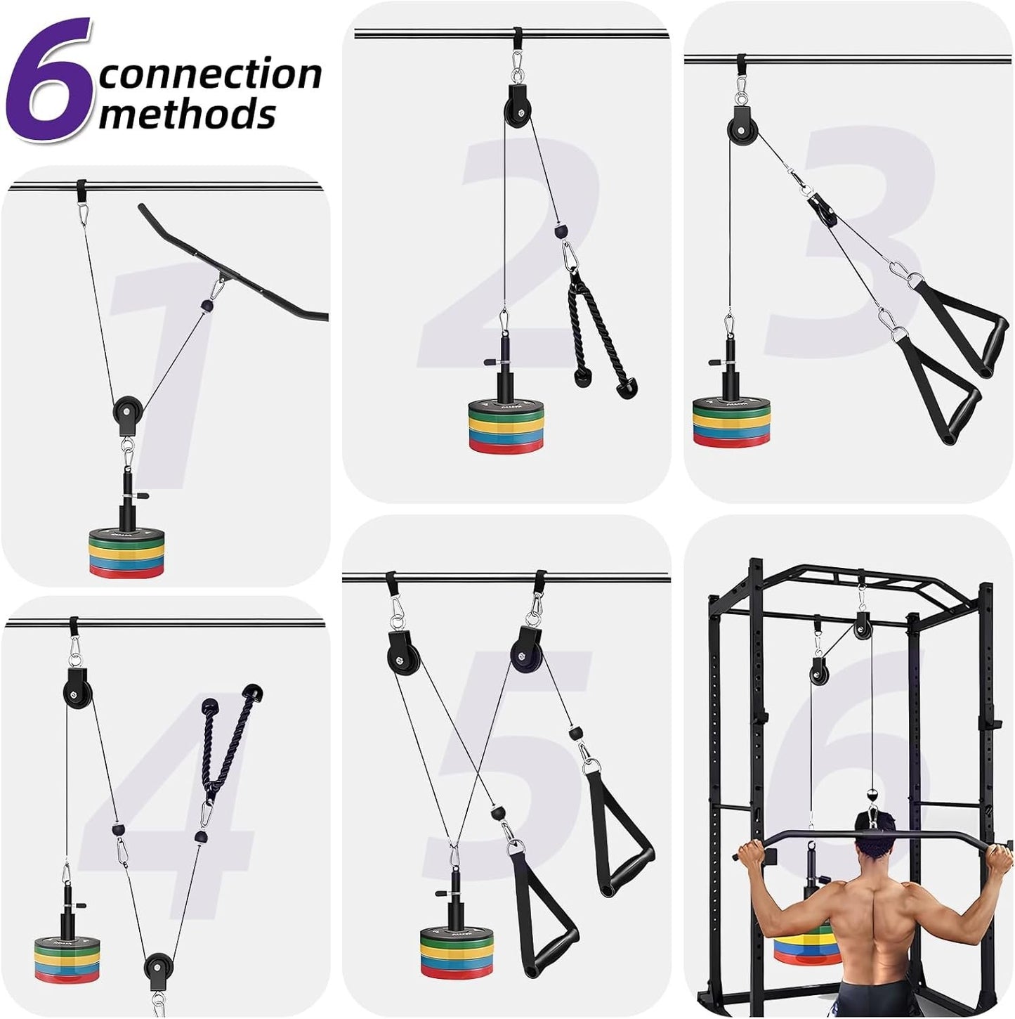 OKSTENCK Home Gym Pulley System,Suitable for Broad Muscle Pull Downs, Bicep Curls, tricep Workout Pulley kit, Shoulder, Back, Forearm Workout Too. High Pull Down Professional Home Pulley Gym kit.