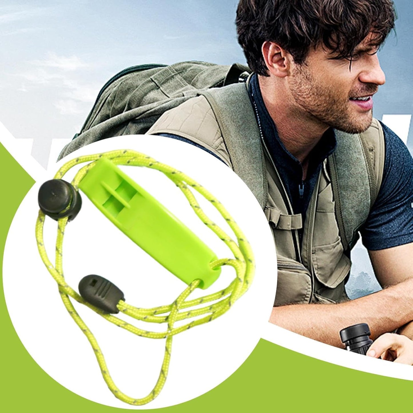 Uoqpty Camping Whistle | Safety Whistles - 120+ Db Loudness Adjustable Lanyard Hiking Tool Survival Gear for Backpacking Boating School Lifeguard Coaching