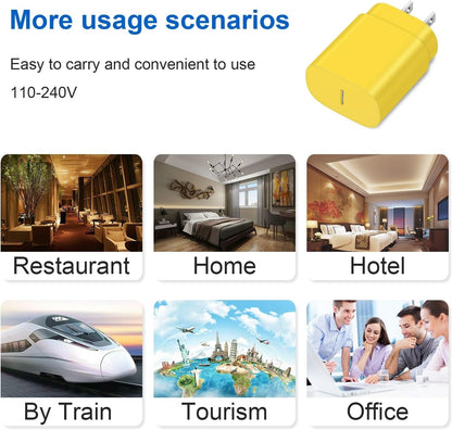 USB C Fast Charger,2 Pack Type C Fast Charger Wall Charger Super Fast Charging Block for Galaxy S24 S23 S22 S21 S20 Ultra S10 S9, Note 20 10 9, with 6ft USB C to Type C Cable 25W USB C Charger Adapter