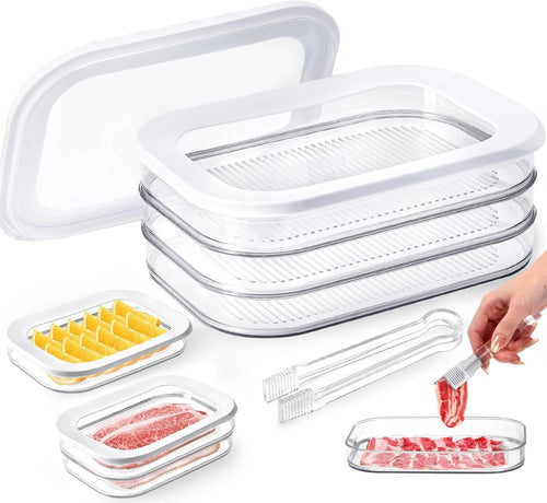 Deli Containers with Lids - Deli Containers for Refrigerator, Storage Box for Fridge - Cheese,Bacon,Meat,Fruit & Veggie Storage Containers, BPA Free Stackable Fridge Organizers with 2 Lids & Clamp