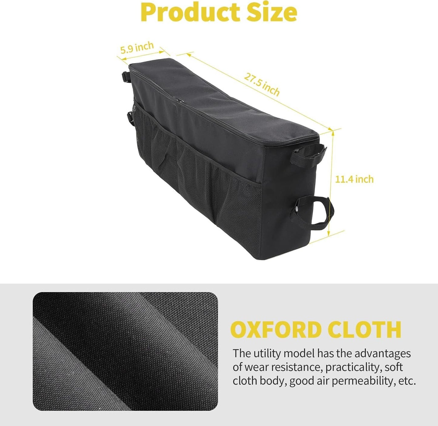 Jimen Compatible with Jeep Wrangler TJ 1997-2006, Trunk Storage Bag Cargo Organizer, Passenger Side