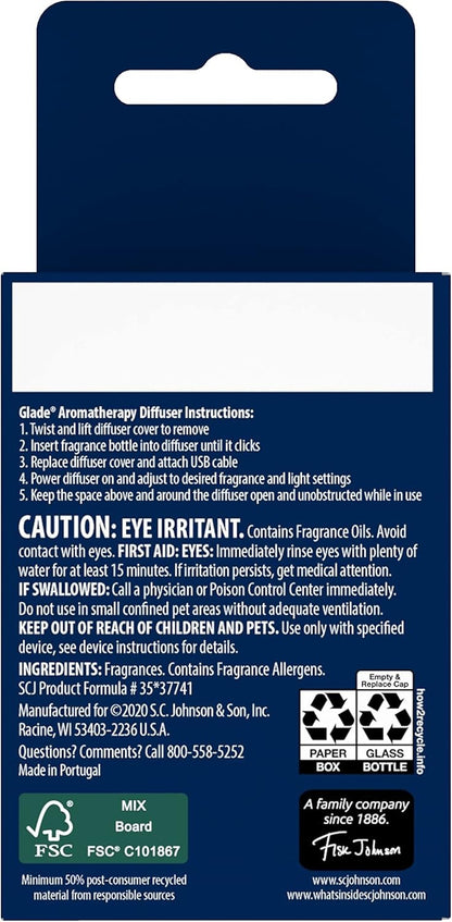 Glade Aromatherapy Cool Mist Oil Diffuser Refill, Spark Energy, Grapefruit + Mint, 0.56 fl oz