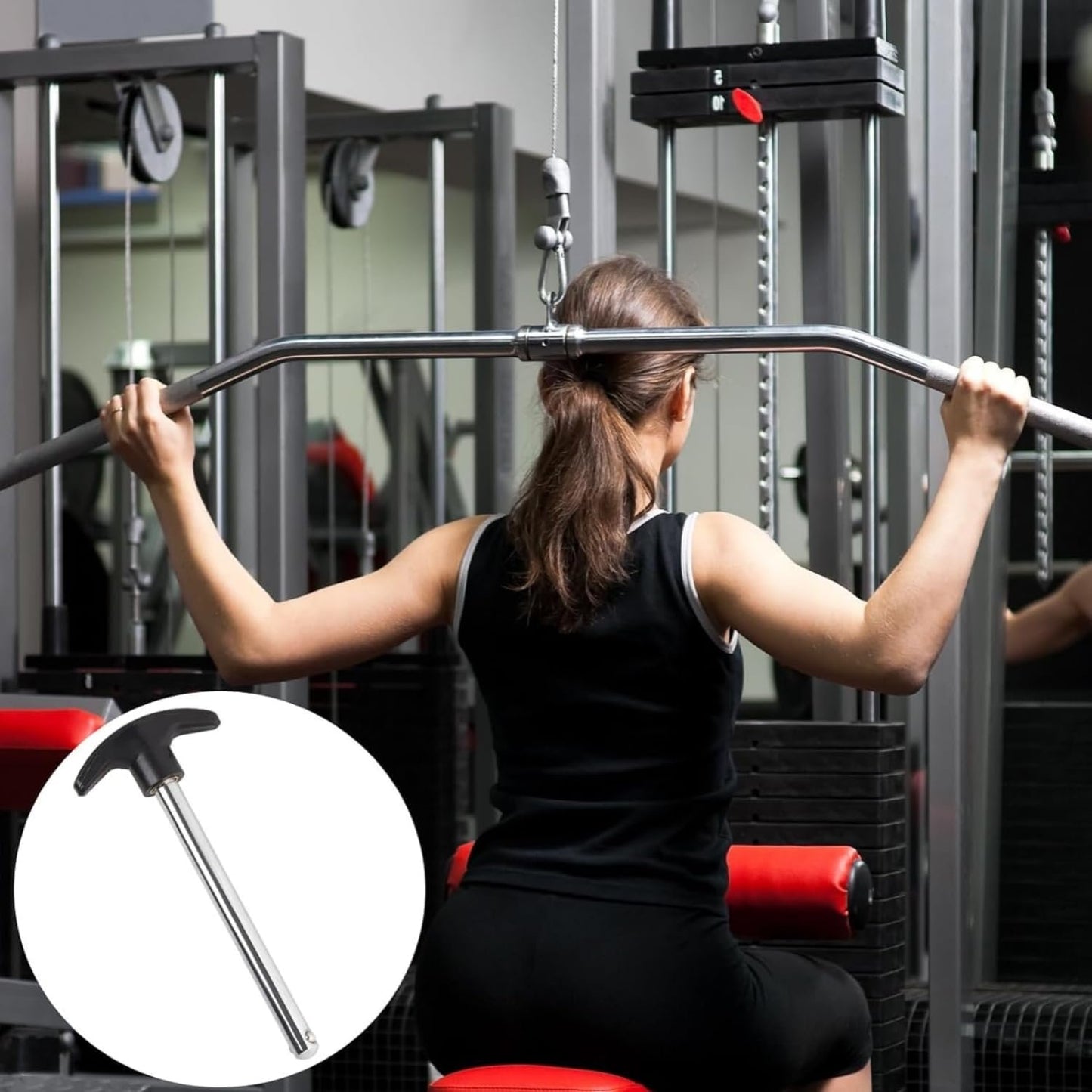 Liyquint 2Pcs Stainless Steel Weight Stack Pins - Locking Gym Pin Selector for Drop Sets, Universal Replacement Pins for Home & Commercial Gym Equipment, Fitness Machine Accessories.