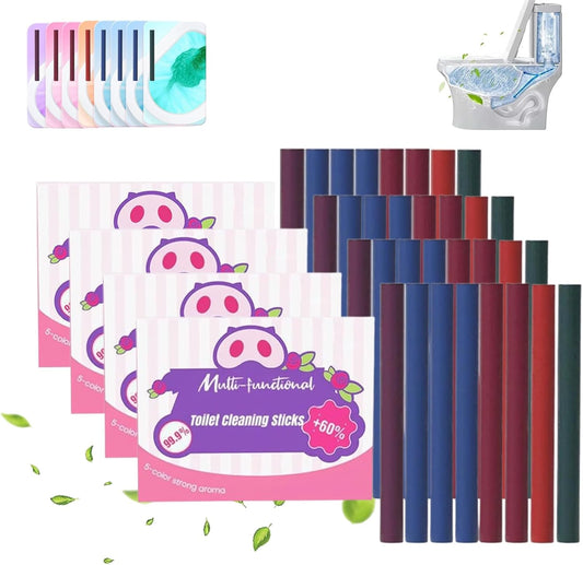 Sciasi Toilet Cleaning Sticks, Multifunctional Drop in Tank Cleaner, Deodorizing Toilet Cleaning Sticks, Easy to Use, Automatic Long Lasting Freshness, Essential Bathroom Deodorization (4Pcs)