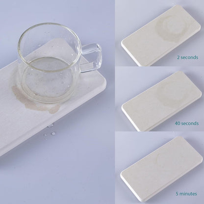 NiuYichee Set of 4 Water Absorbent Diatomite Tray, Diatomaceous Earth Kitchen Soap Dish, Hand Soap Holder, Water Absorbing Stone Used for Plants & Toiletries in The Modern Home