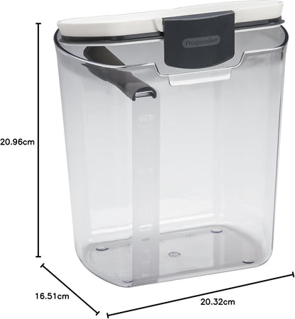 Progressive ProKeeper Flour Storage Container 3.7 Litre | Airtight Silicone Seal | Removable Leveller | Easy-To-Read Measurement Markings | Holds 5lb Bag Of Flour | Durable BPA-Free | Modern Look