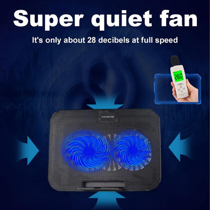 Laptop Stand with Fan, Notebook Cooler Pad, Laptop Cooling Pad, Computer Cooler Stand, 15.6 Inch Laptop Stand, Silent Cooling Pad, Stable Laptop Cooling Holder, Cooling Pad for Overheating