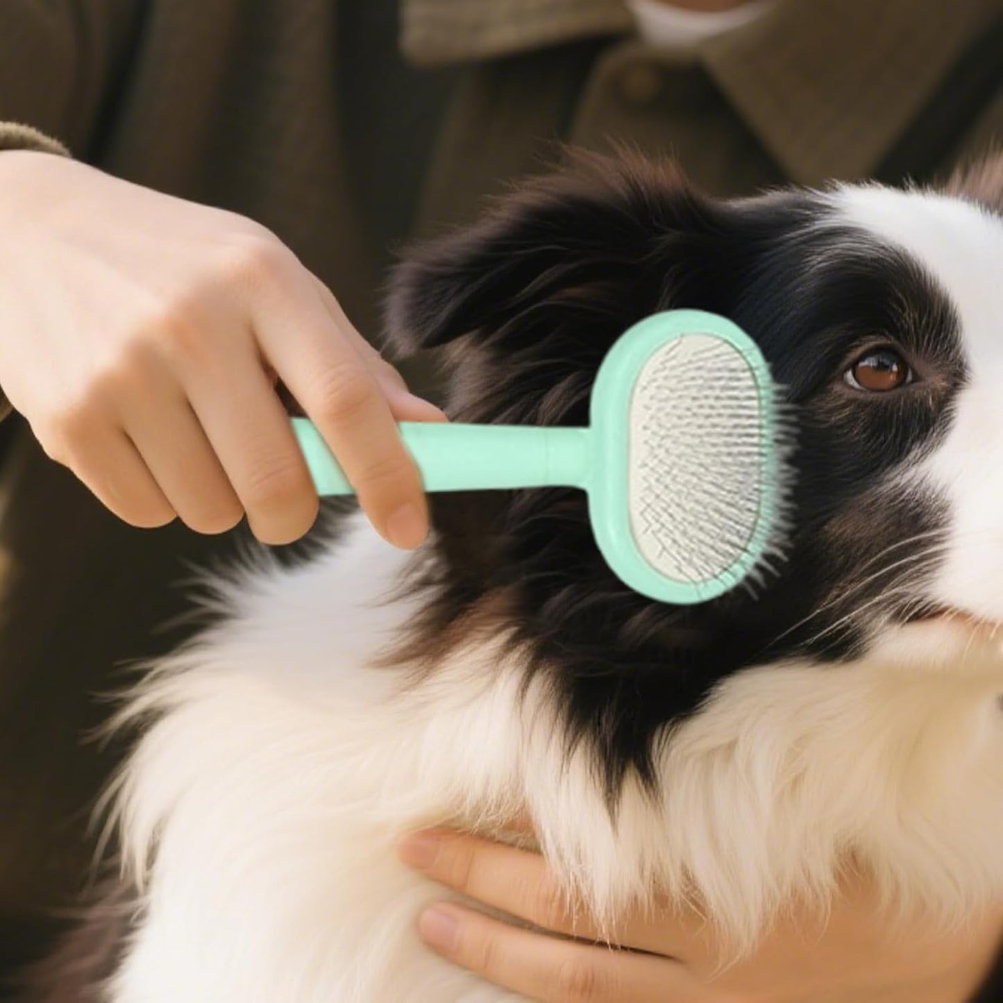 Qkbuza Pet Grooming Kit - Self-Clean Slicker Brush - Multifunctional Portable Detailing Tool Set for Shedding Indoor clean Kitten Home Bath Travel Puppy