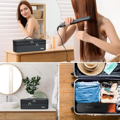 TWOOKTY Double-Layer Travel Carrying Case Portable Storage Organizer Bag for Women, Compatible with Revlon One-Step Hair Dryer and Volumizer Hot Air Brush and Attachments Scandihome Series (Bag Only),
