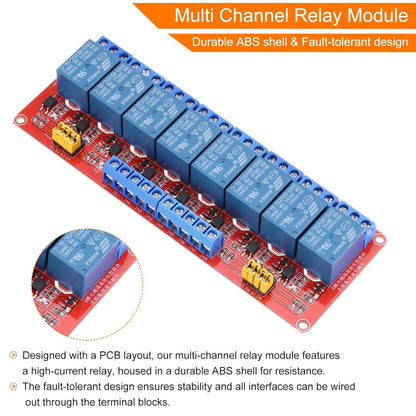 MECCANIXITY DC 5V 8 Channel Relay Module High or Low Level Trigger for Electronics Industrial Home Automation