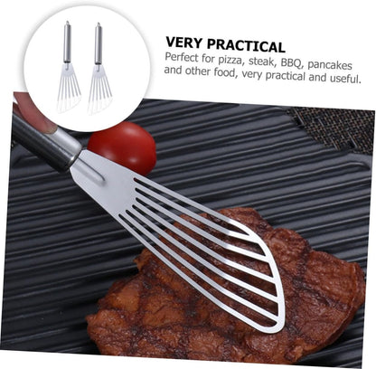 DONFAMDS 3 Pezzi spatola per friggere griglia cucinando Utensili da Cucina Funzionale Set Cucina Gadget Cucina friggere Le spatole di Pesce Pale da Bistecca Acciaio Inossidabile Silver