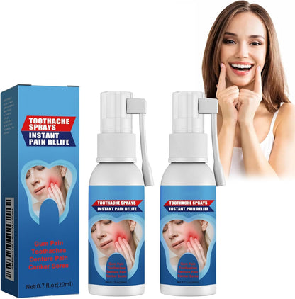 Tkekruh 2PC Dental Analgesic Spray, 20 ml, Toothache Spray, Teeth Treatment Spray, Relieve Pain of Swollen Gums, Caries, Caries and Dental Caries, Whiten and Brighten