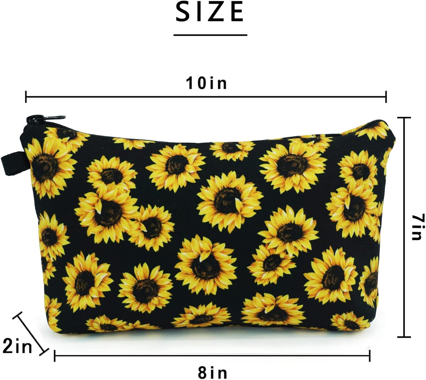 Cosmetic Bags for Women Small Sunflower Makeup Bag for Purse Travel Toiletry Bag Accessories Organizer Zipper Pouch Gift Idea, Sunflower