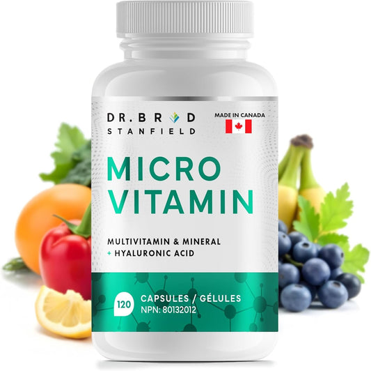 Dr Brad Daily Low Dose MultiVitamin & Mineral for Men & Women to Support Cognitive Performance & Memory + Hyaluronic Acid for Skin Health + TMG for Exercise (120 Count)