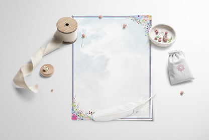 Stationery Paper, 100 Sheets, Floral Letter Writing Stationery, Letter Size 8.5 x 11 inch, 6 Unique Double Sided Designs, by Better Office Products, 100 Pack