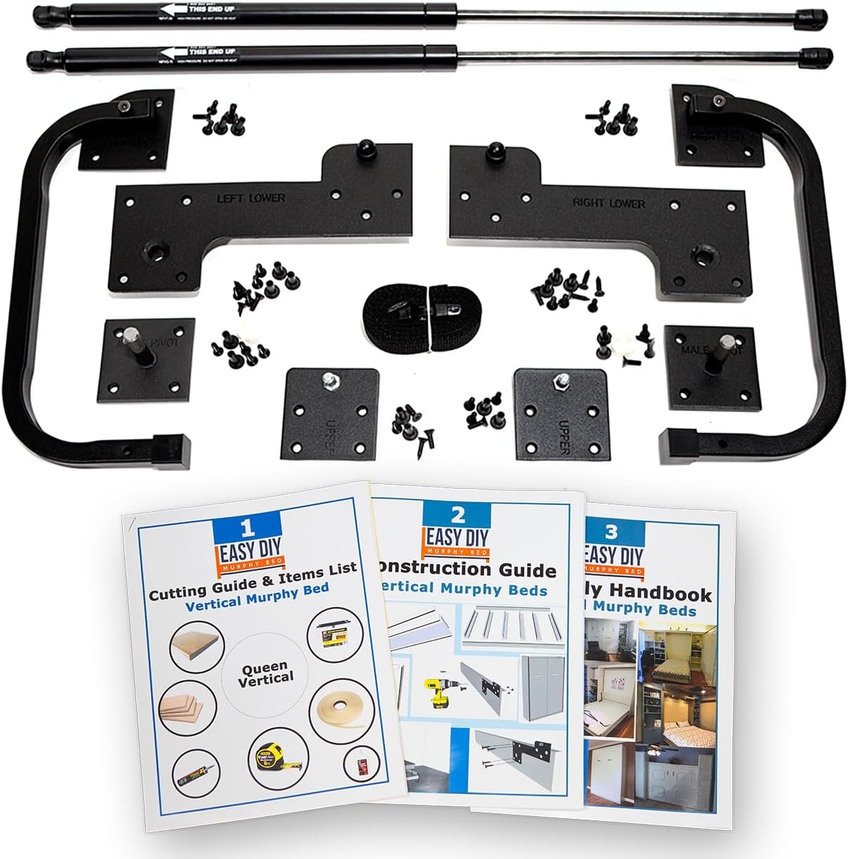 Queen-Size Do It Yourself Murphy Wall Bed Hardware Kit - Vertical Bed Cabinet