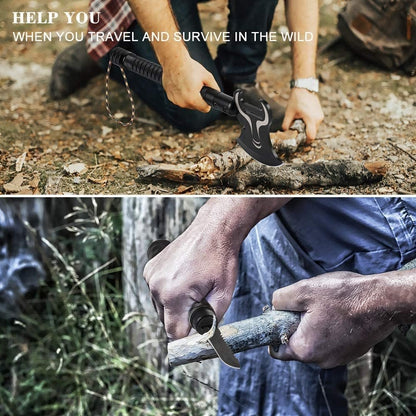 SHINOSKE Camping Axe,Survival Hatchet,Folding Portable Tactical Axe,Multi-Tool,Camping Hatchet with Hammer for Outdoor Hiking Camping Hiking