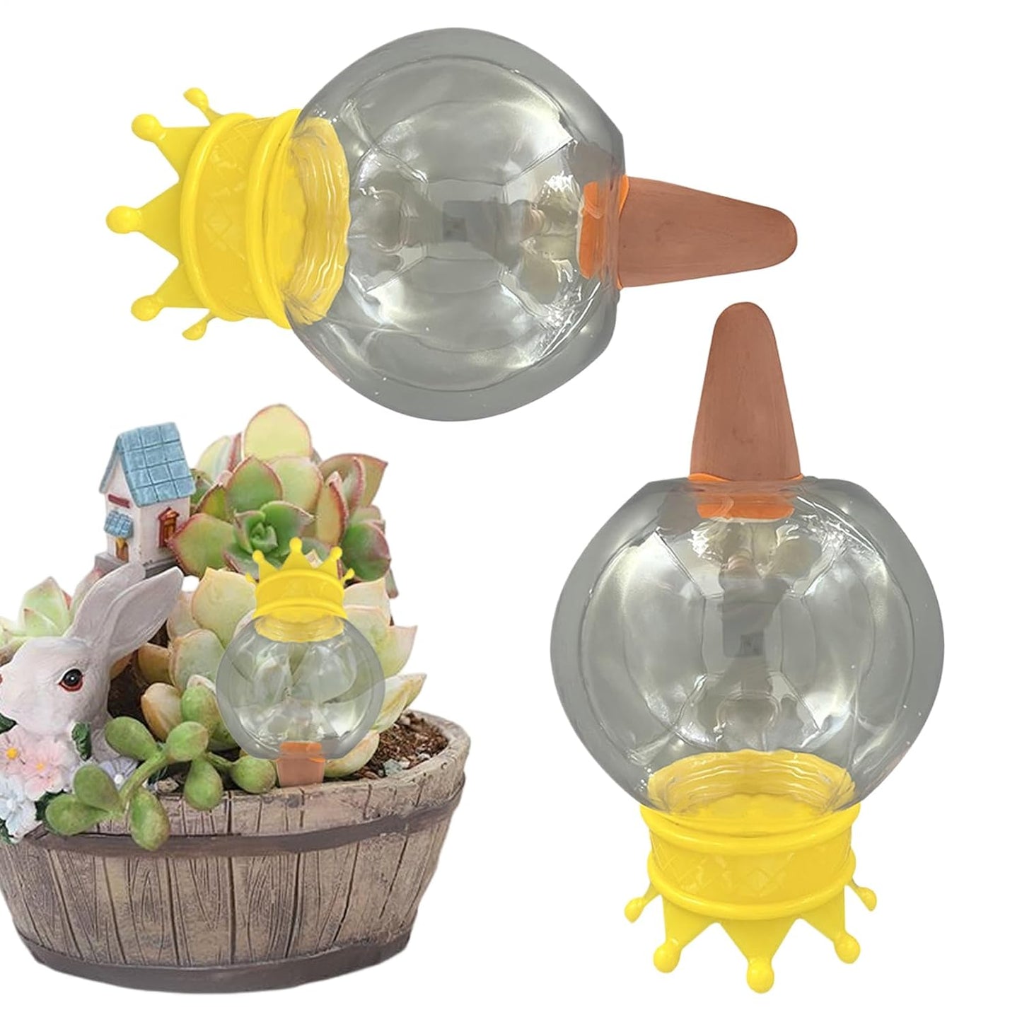 Plant Watering Devices – Self Watering Feeding System and Self-Watering Globe | Automatic Drip Irrigation Tool for Indoor Outdoor Plants, Succulents, and Garden Use (2-Pack)