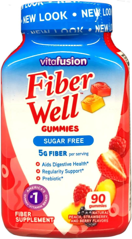 Vitafusion Fibre Well Adult Supplement Gummies, 10g of Fibre, 90 Count (22-day supply), Packaging may vary.