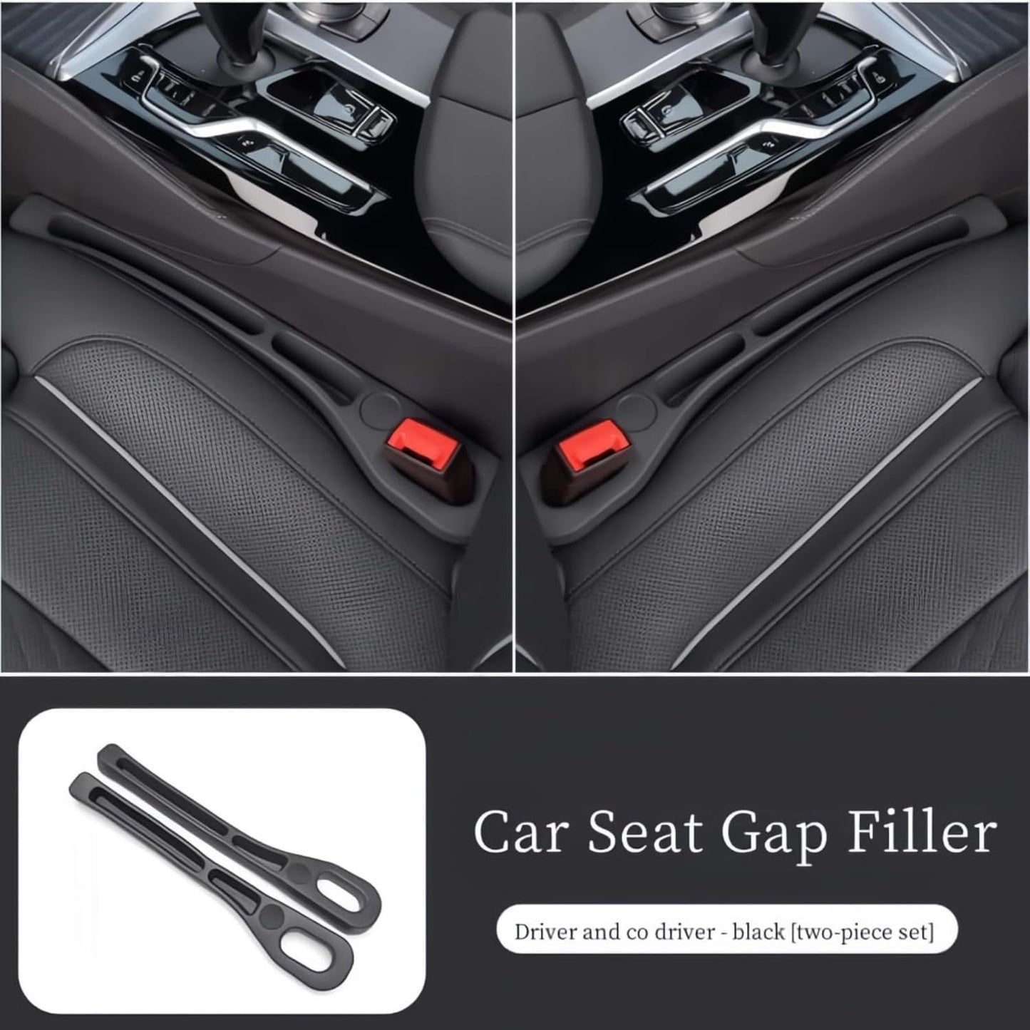 Anvgok 2Pack Car Seat Gap Filler Accessories Interior Organiser Storage for Car,Suv,and Trucks (Black)