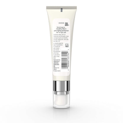 Neutrogena Retinol Treatment and Tinted Facial Moisturizer, Healthy Skin Anti-Aging Perfector with Broad Spectrum SPF 20 Sunscreen with Titanium Dioxide, 20 Fair to Light, 1 fl. oz