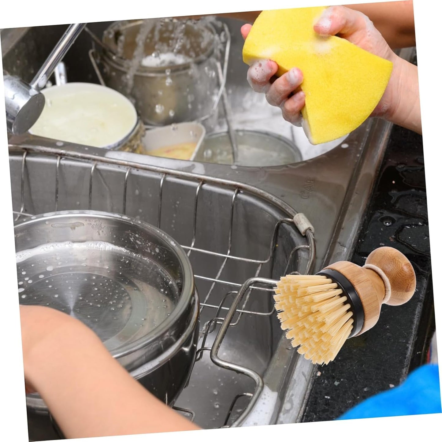 Alipis 2pcs Handle Dish Brush Ergonomic Dish Scrubber for Pots Pans Sinks Stovetops Kitchen Cleaning