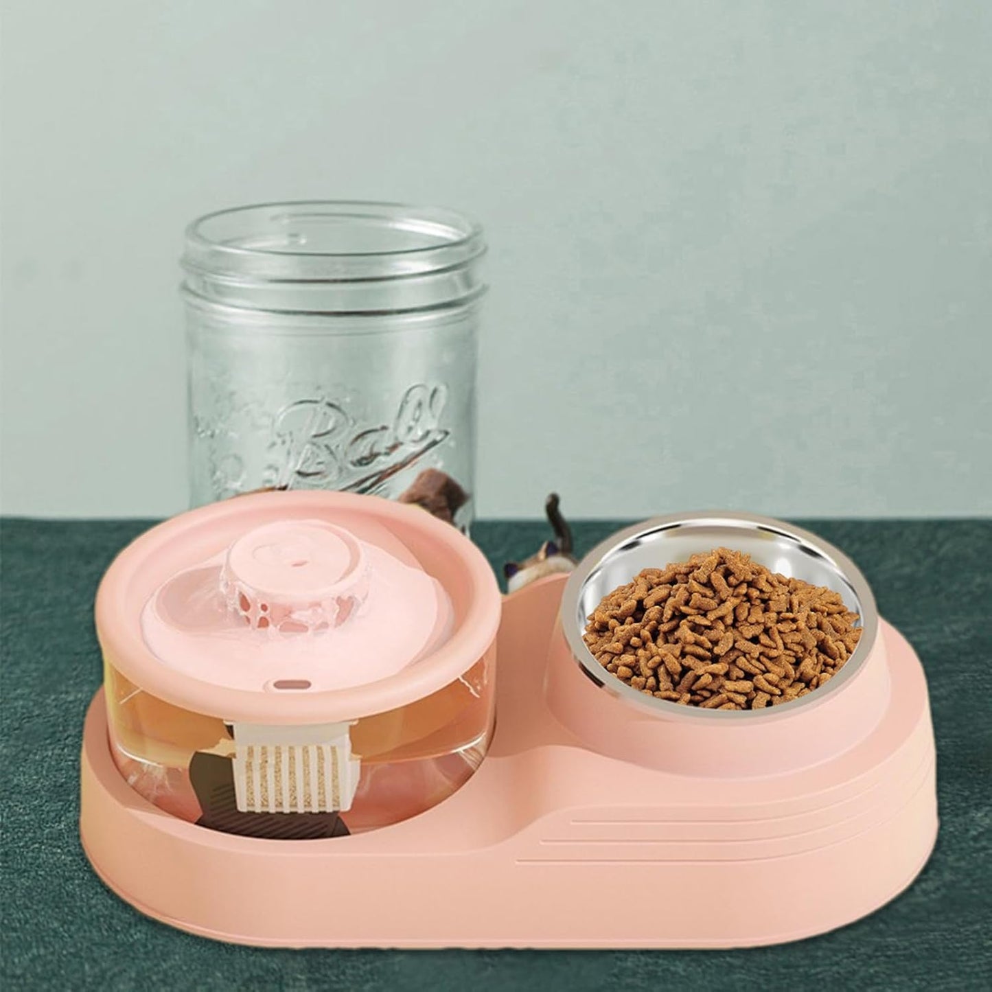 Alimentatore di gatti e distributore d'acqua, alimentatore di gatti automatici - 2 su 1 alimentatore automatico per cani | Forniture di alimentazione e irrigazione per animali domestici per la gestion
