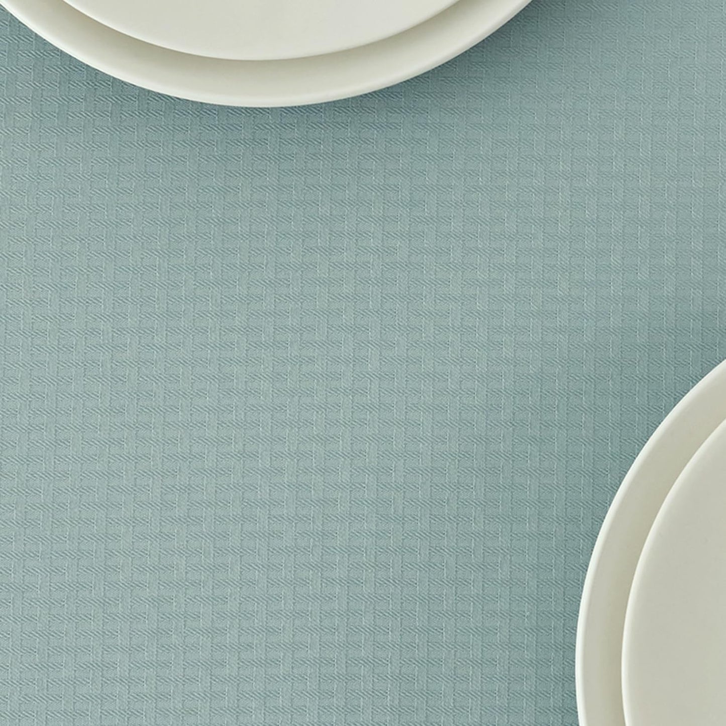 maxmill Rectangle Tablecloth Weaved Pattern Waterproof Spillproof Wrinkle Free Table Cloth, Kitchen Dining Tabletop Decoration, Fabric Table Cover for Holiday Parties, 52 x 108 Inch, Dusty Blue