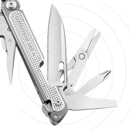 LEATHERMAN, FREE P4 Multitool with Magnetic Locking, One Size Hand Accessible Tools and Premium Nylon Sheath and Pocket Clip, Made in the USA