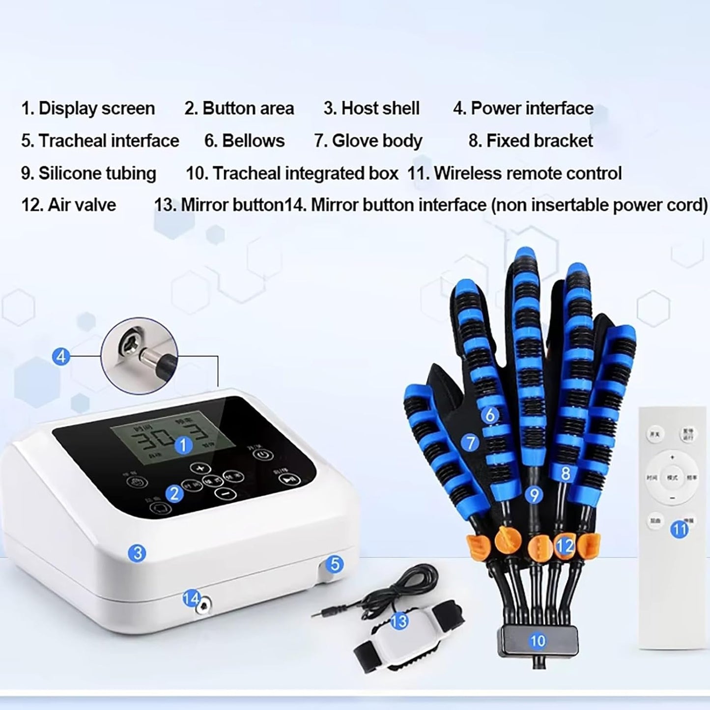 Guanti Robotici Riabilitativi, Attrezzatura Per Il Recupero Da Ictus Emiplegico Alla Mano Per Ictus Fisioterapica, Attrezzi Riabilitazione Artrite Guanti Da Massaggio(Left,X-Large)